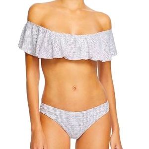 Eberjey Lines Margarita Bandeau Ruffle Top Annia Bottom Bikini Stripes